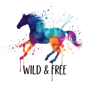 Wild and Free Watercolour Horse Tee Design