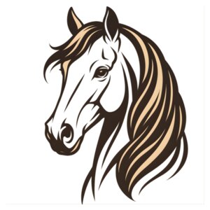 Chunky Outline Horse Tee Design