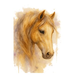 Golden Watercolour Horse Tee Design