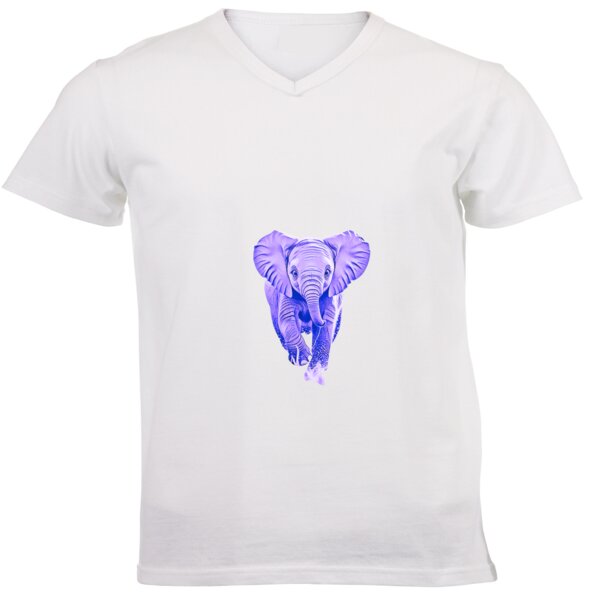 Purple Elephant Unisex V-Neck T-shirt Thumbnail