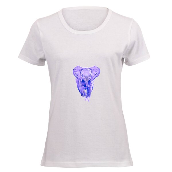 Purple Elephant Ladies Short Sleeve T-Shirt Thumbnail